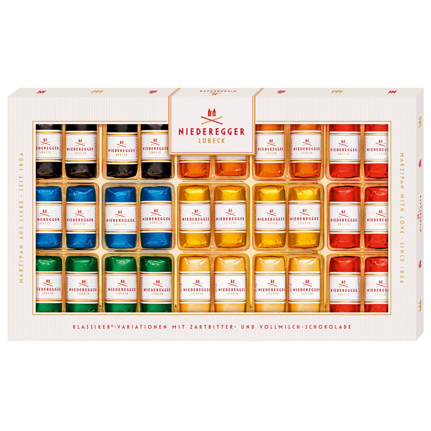 Assorted chocolate marzipan mini loaves in gift box -  9 flavours 5x375g