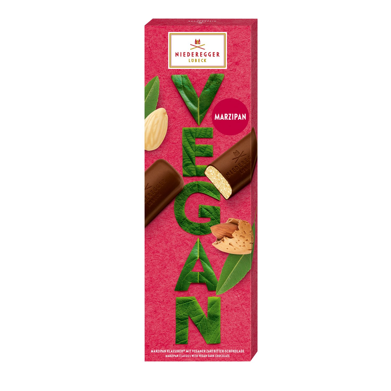 Vegan Marzipan - dark chocolate classic marzipan loaves 10x100g