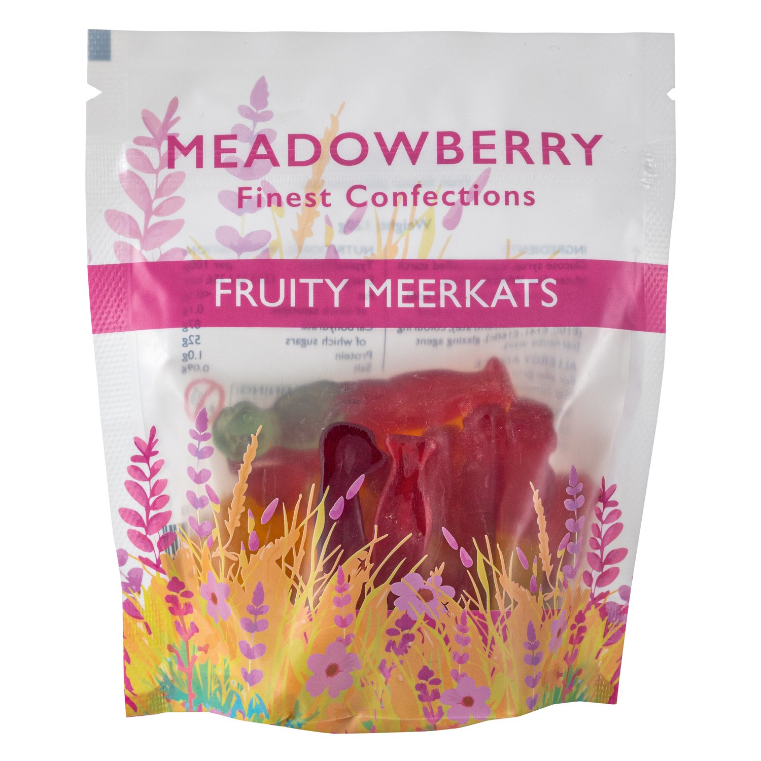 Meadowberry gummy & fizzy sweets - Fruity meerkats 12x120g