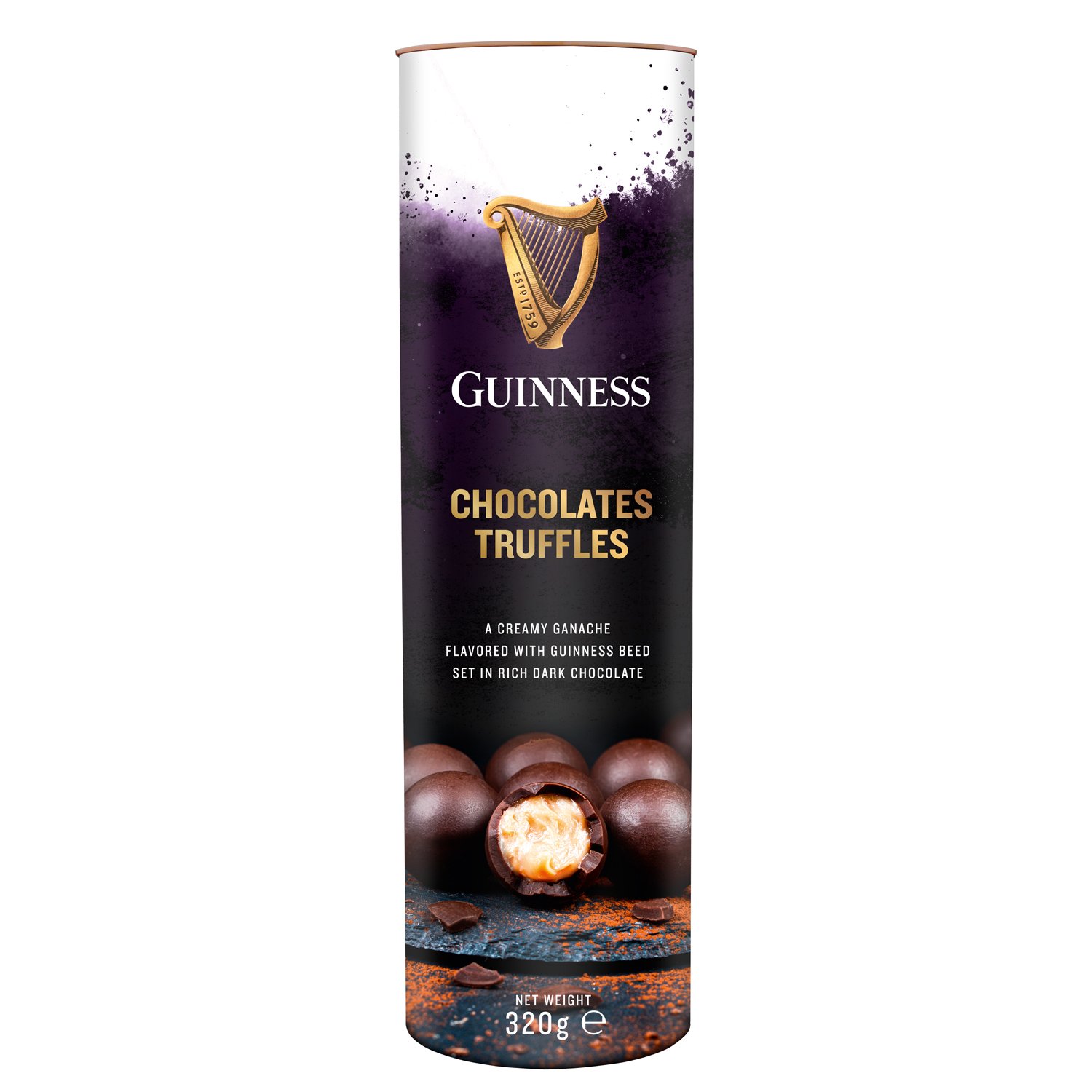 Guinness dark chocolate twist wrapped truffles in tube 15x320g