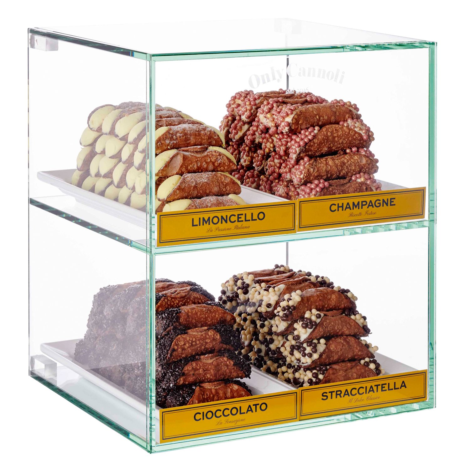 Only Cannoli - Only Cannoli Vitrine Mezzo Gevuld (4 types) 34.5 x 27.5 x 38.5 cm x 1pc