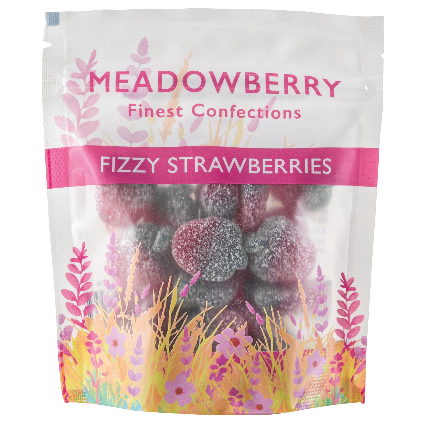 Meadowberry gummy & fizzy sweets - Fizzy strawberries 12x140g