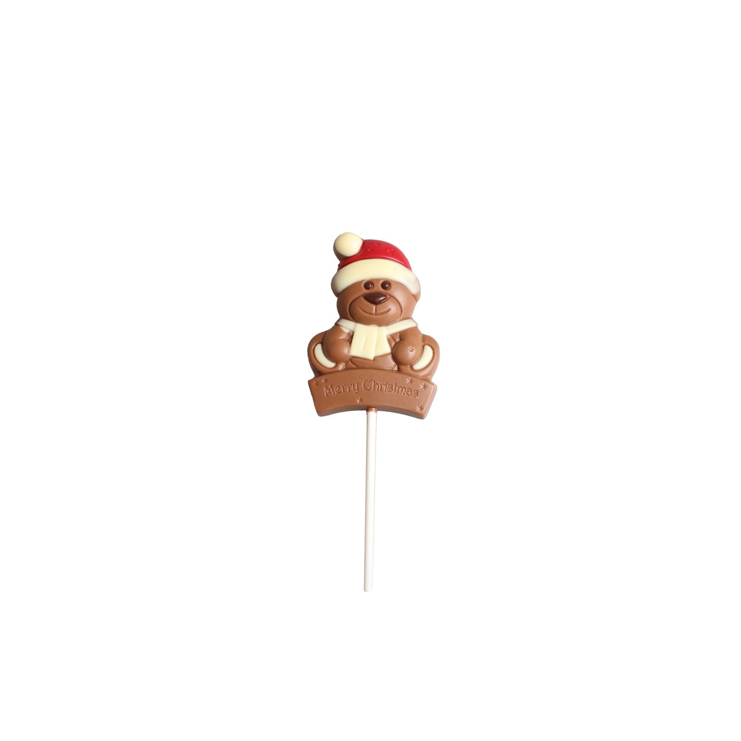 Decorated solid milk chocolate lollies - 12 x elk 6 x bear 6 x penguin 24x30g