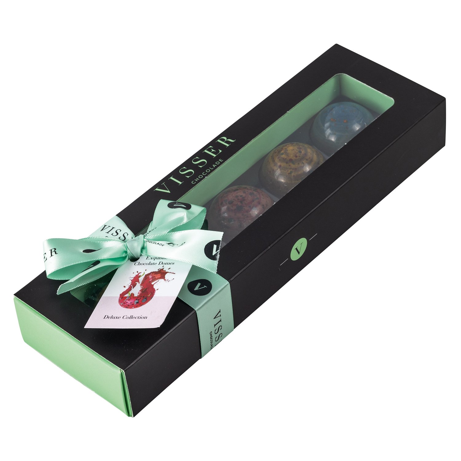 Deluxe gift box of 5 Picasso chocolates with menu tag 6x95g