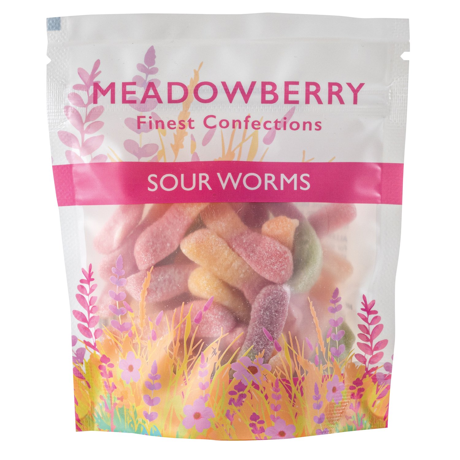 Meadowberry gummy & fizzy sweets - Sour worms 12x125g