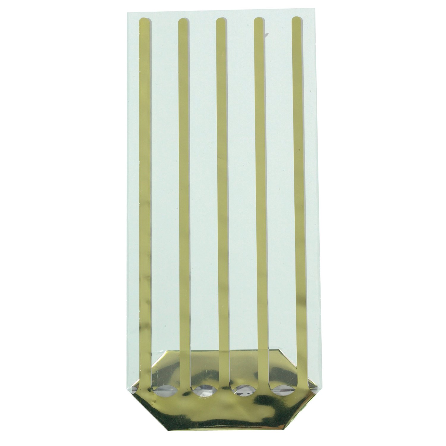 THS Packing - Gold striped clear bag - 100 x 220mm x 100pcs