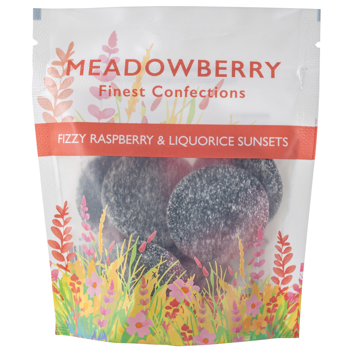 Meadowberry liquorice & aniseed - Fizzy raspberry & liquorice sunset 12x125g
