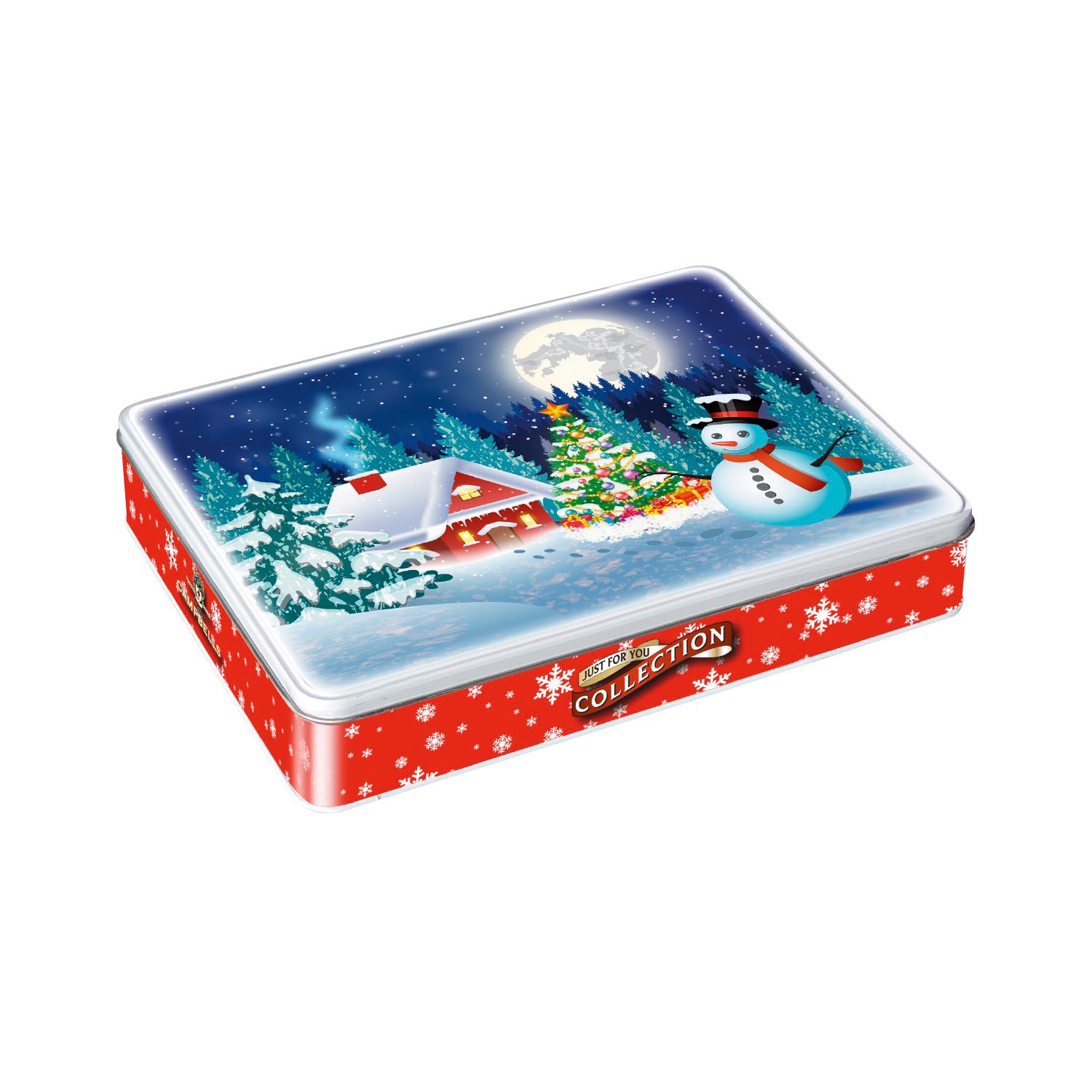 Christmas scene tin of assorted shortbread shapes - VAT FREE 12x150g