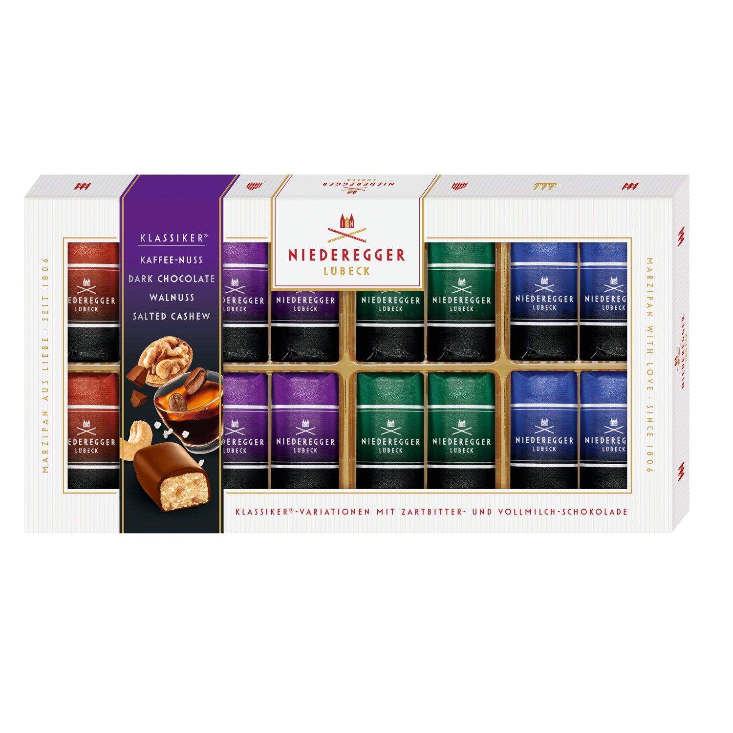 Editions dark marzipan mini loaves in gift box 10x200g