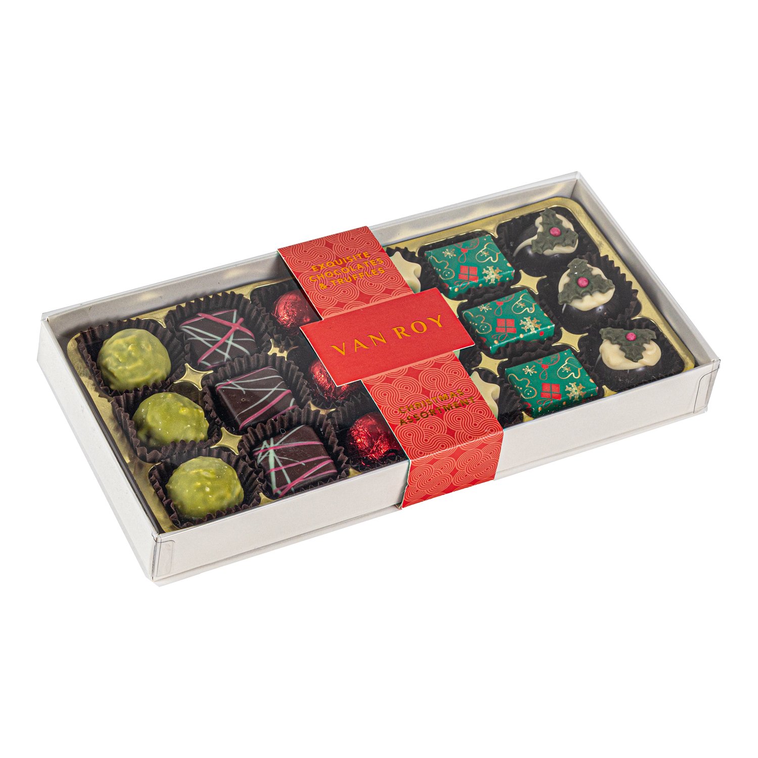 The Christmas collection of chocolates in 18 choc grey base 6x210g