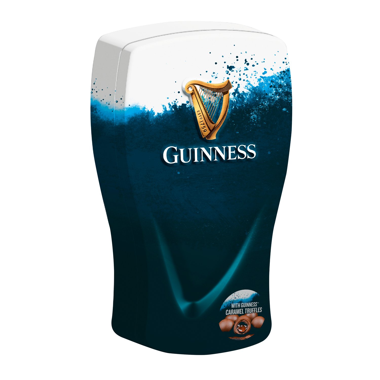 Guinness dark chocolate caramel twist wrapped truffles in pint can 8x212g