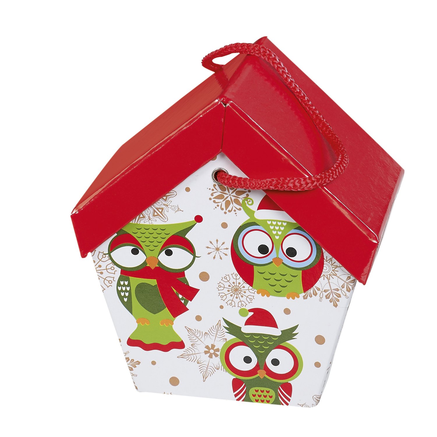 Christmas Owl House - 115 x 130mm - 12xpcs