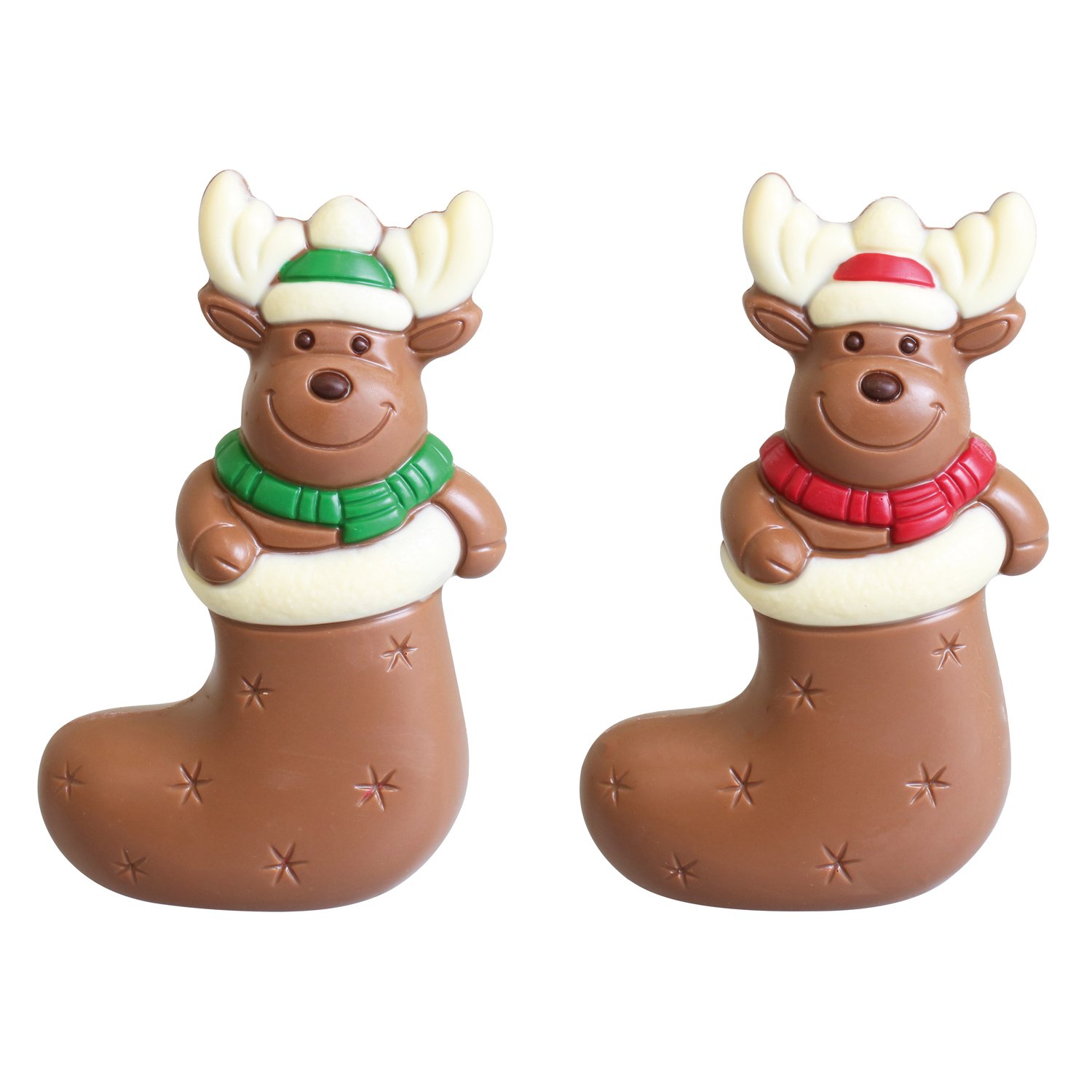 Hollow milk chocolate decorated Elk in a sock 16cm 6x110g